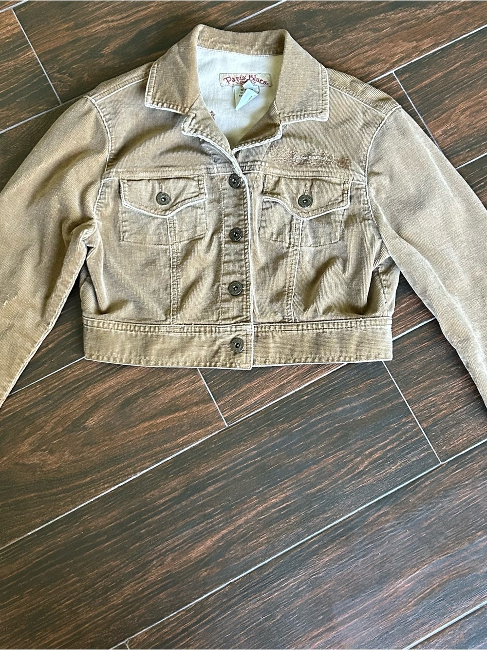Vintage Paris Blues Women’s Corduroy Button Front Cropped Jacket Size S